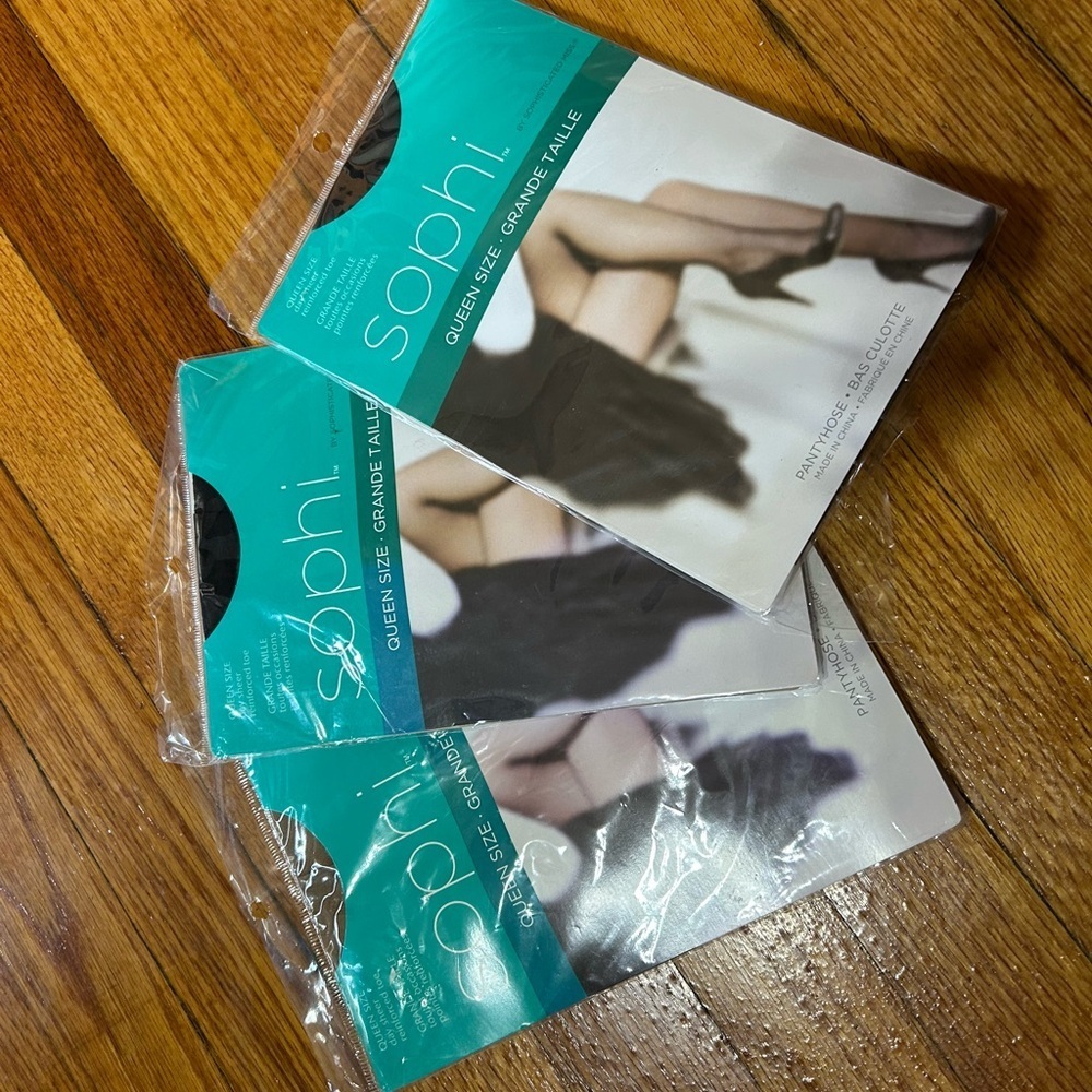3 Sophi Queen 2 Black 1 Beige Day Sheer Pantyhose NEW